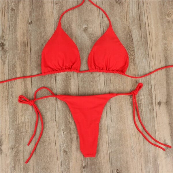 Halter Neck Tie Bikini for Ladies | Split Tie Swimsuit for Summer