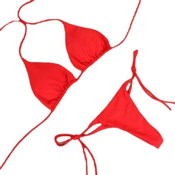 Halter Neck Tie Bikini for Ladies | Split Tie Swimsuit for Summer - Image 7