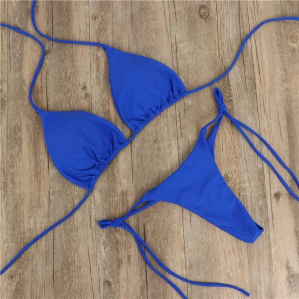 Halter Neck Tie Bikini for Ladies | Split Tie Swimsuit for Summer - Image 2