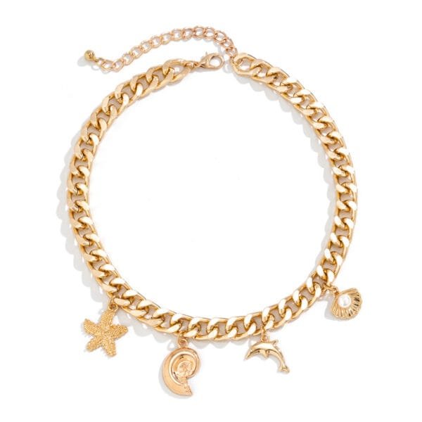 Boho Conch Dolphin Starfish Pendant Necklace | Vintage Tassel Chain Jewelry for Women - Image 7