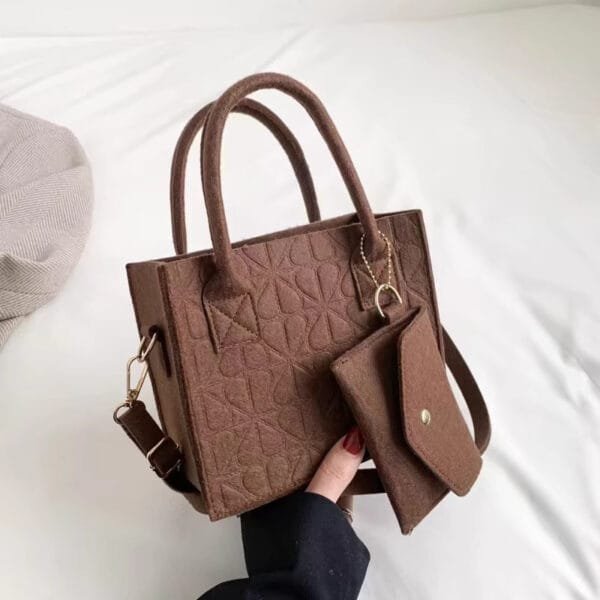 Simple Small Handbag for Women | Felt One Shoulder Bag | Stylish Combo Bags - Image 2