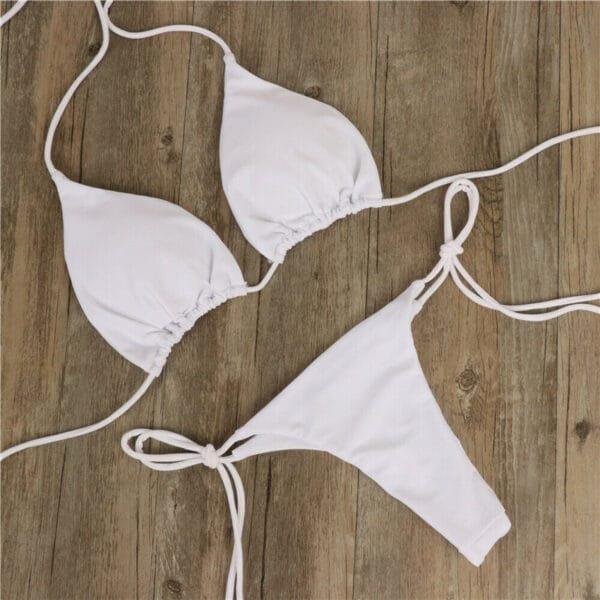 Halter Neck Tie Bikini for Ladies | Split Tie Swimsuit for Summer - Image 4