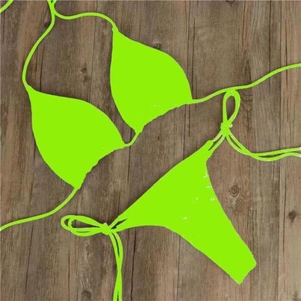 Halter Neck Tie Bikini for Ladies | Split Tie Swimsuit for Summer - Image 8