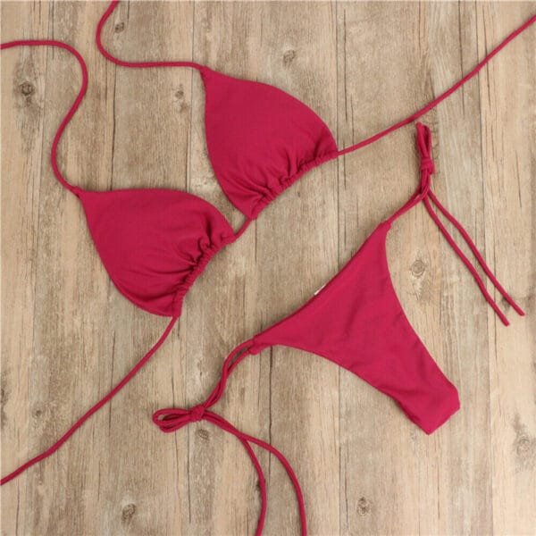 Halter Neck Tie Bikini for Ladies | Split Tie Swimsuit for Summer - Image 5