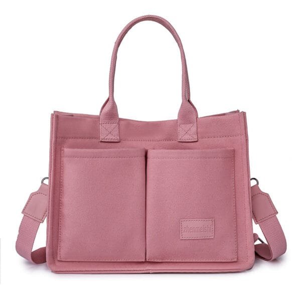 Casual Canvas Tote Bag | Women's Mommy Bag | Large Capacity Crossbody Handbag with Multi-Pockets - Image 3