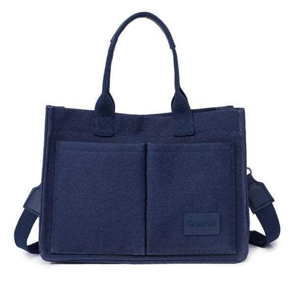 Casual Canvas Tote Bag | Women's Mommy Bag | Large Capacity Crossbody Handbag with Multi-Pockets - Image 7