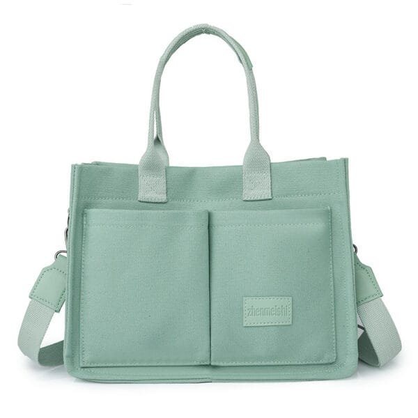 Casual Canvas Tote Bag | Women's Mommy Bag | Large Capacity Crossbody Handbag with Multi-Pockets - Image 5