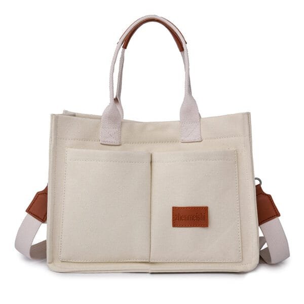 Casual Canvas Tote Bag | Women's Mommy Bag | Large Capacity Crossbody Handbag with Multi-Pockets - Image 10